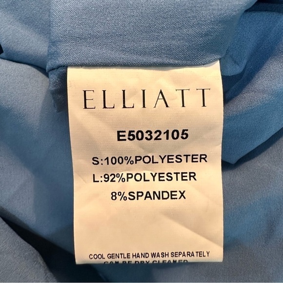 Elliatt Cassini Dress Cadet Blue One Shoulder Satin Wedding Prom Cocktail Formal - Picture 7 of 9